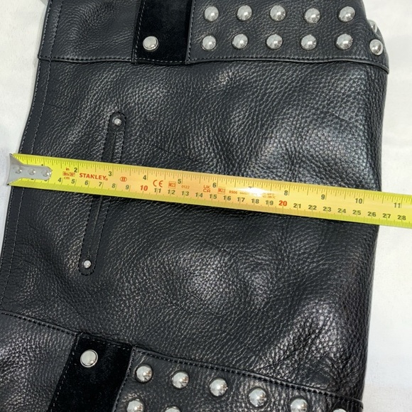 B. Makowsky Black Studded Leather Handbag - Picture 13 of 14